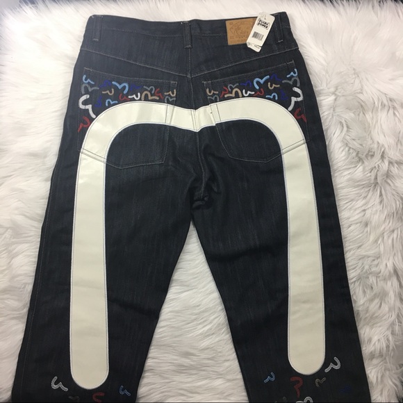 Evisu Other - NWT $900 RARE Men's Evisu Jeans 34x35 With Leather